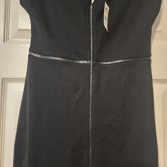 Express Black dress with leather piping. New with tags size small. - Picture 2 of 6